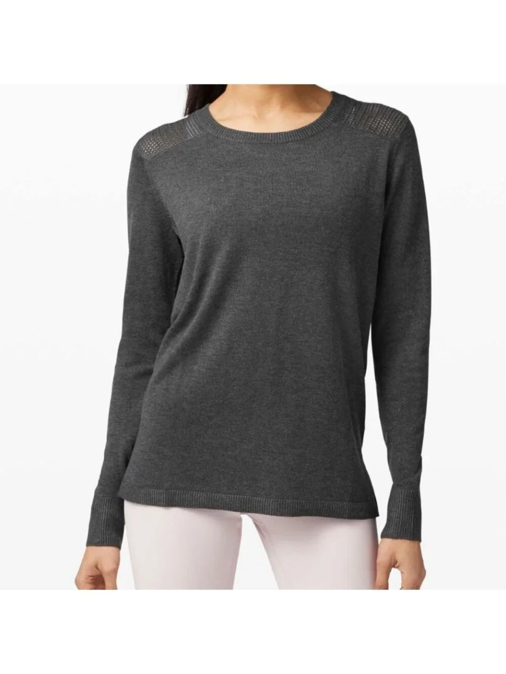 Lululemon Back to Balance Long Sleeve Sweater Heathered Graphite Grey